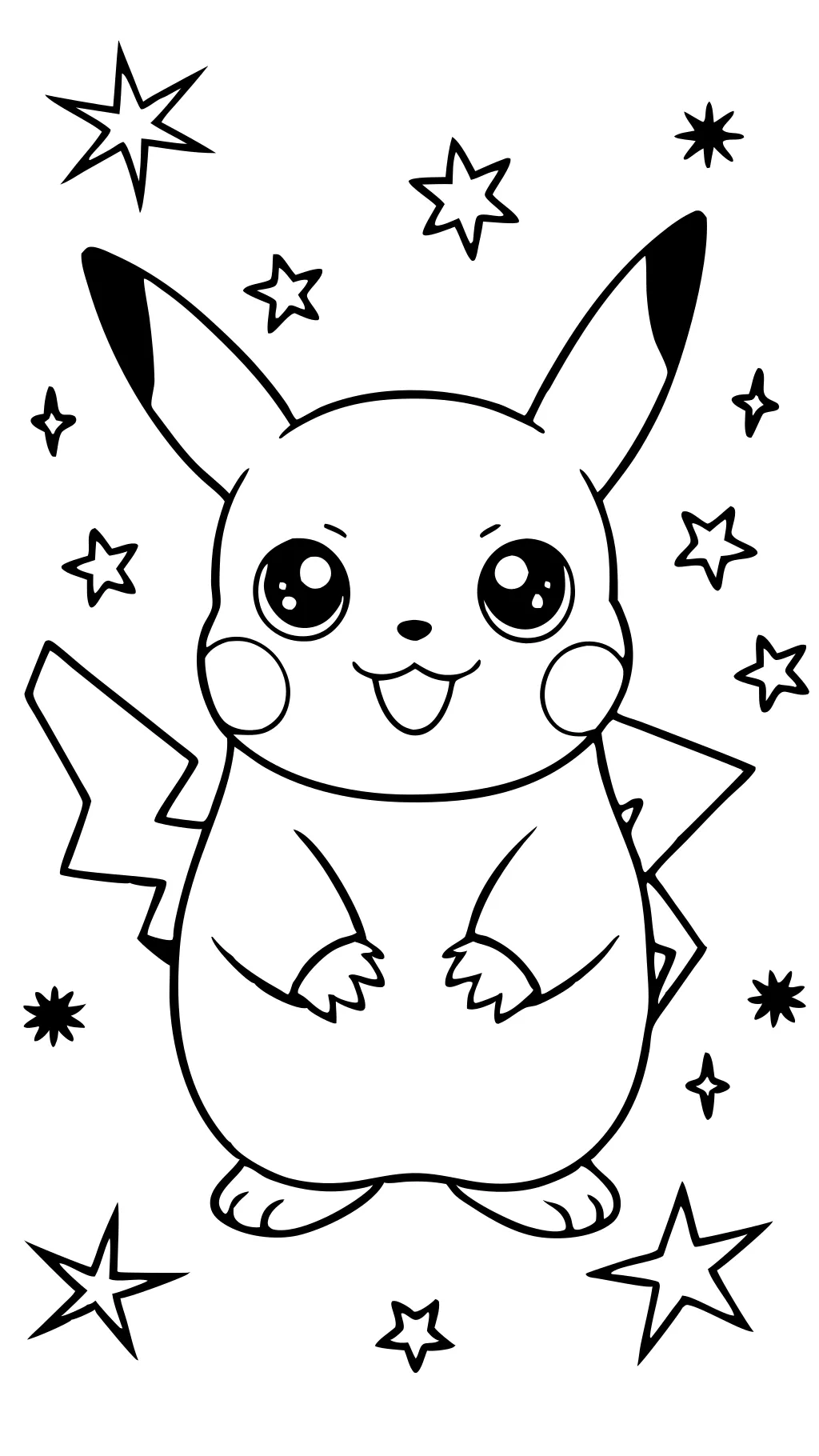 printable pikachu coloring page